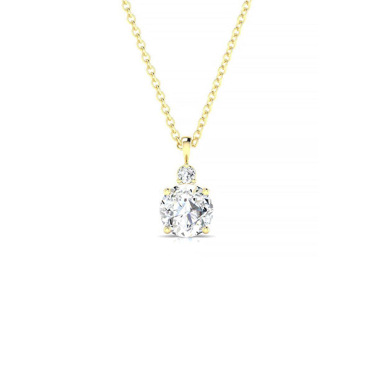Sparkle | 18k Yellow Gold 5.7 mm Round Diamond Pendant