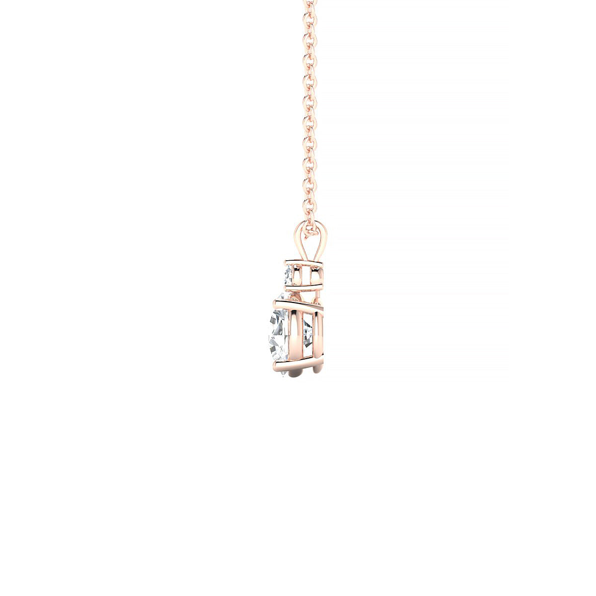Sparkle | 18k Rose Gold 5.7 mm Round Diamond Pendant