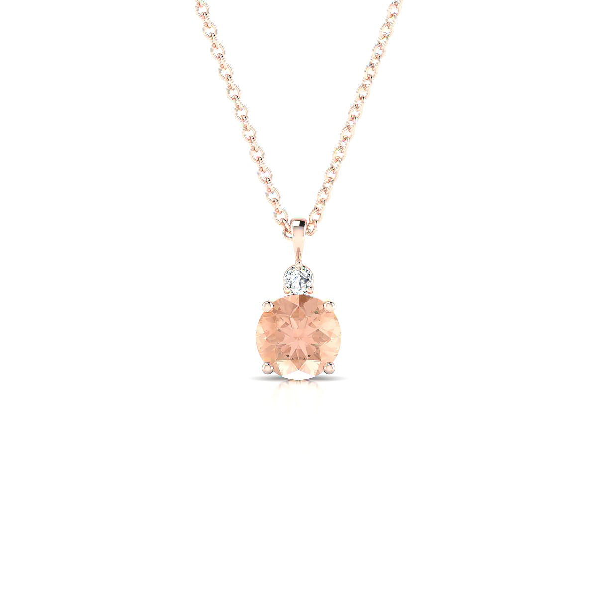 Sparkle | 18k Rose Gold 6 mm Round Morganite Pendant