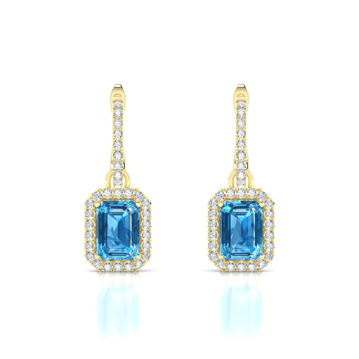 Sunrise | 18k Yellow Gold 7 x 5 mm Emerald Topaz Earrings