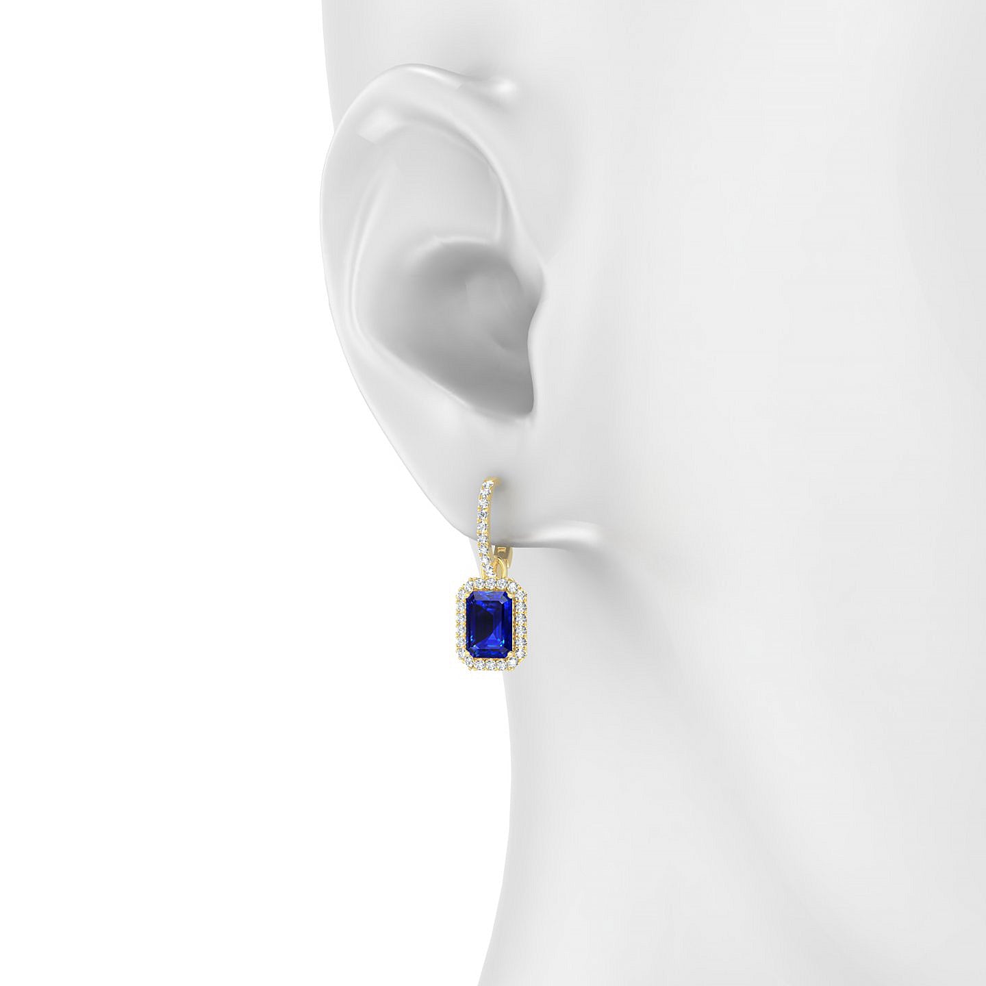 Sunrise | 18k Yellow Gold 7 x 5 mm Emerald Sapphire Earrings