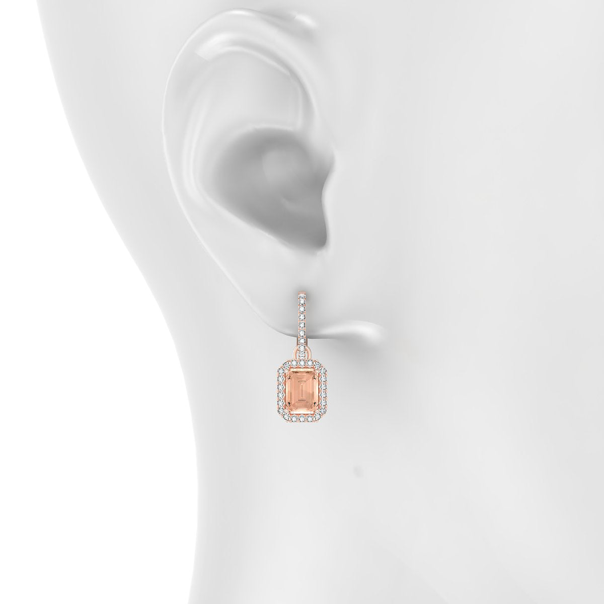 Sunrise | 18k Rose Gold 7 x 5 mm Emerald Morganite Earrings