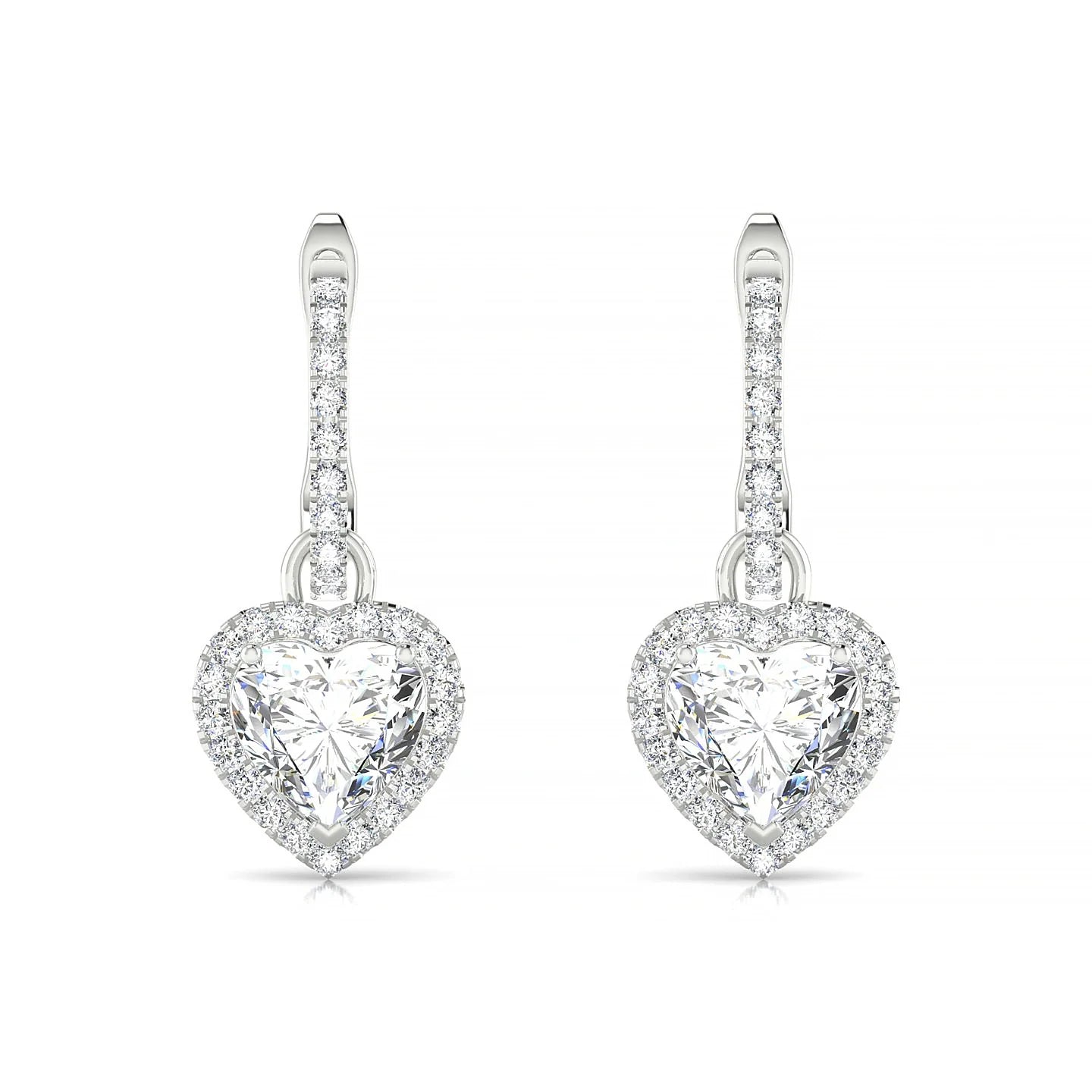 Sunrise | 18k White Gold 5.5 mm Heart Diamond Earrings
