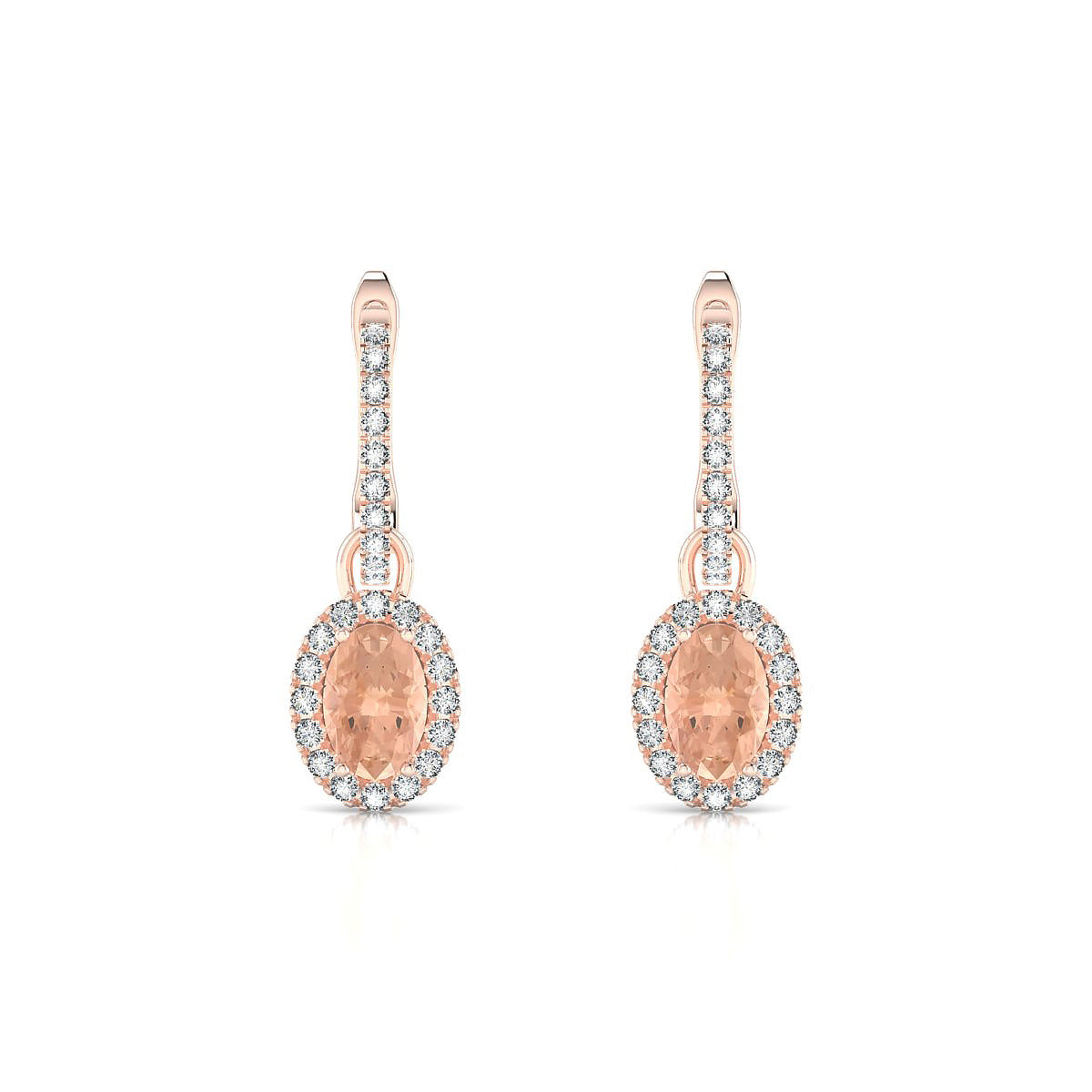 Sunrise | 18k Rose Gold 6 x 4 mm Oval Morganite Earrings