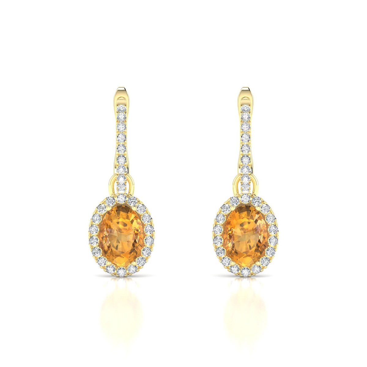 Sunrise | 18k Yellow Gold 7 x 5 mm Oval Citrine Earrings