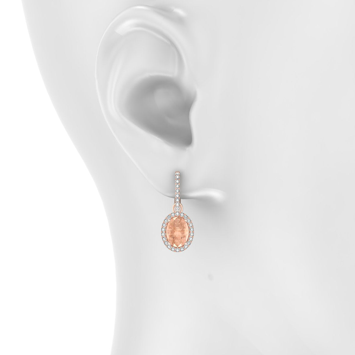 Sunrise | 18k Rose Gold 8 x 6 mm Oval Morganite Earrings