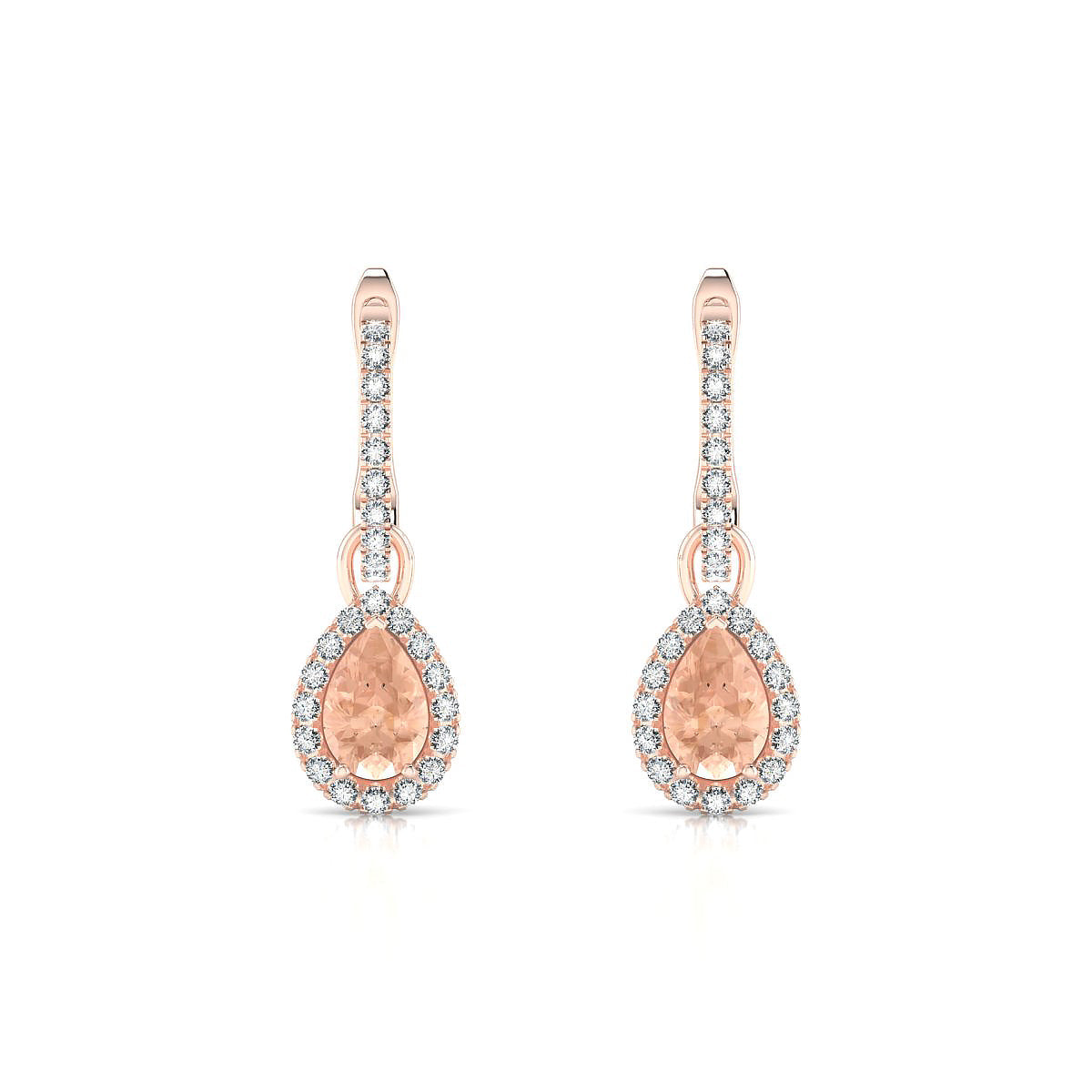 Sunrise | 18k Rose Gold 6 x 4 mm Pear Morganite Earrings