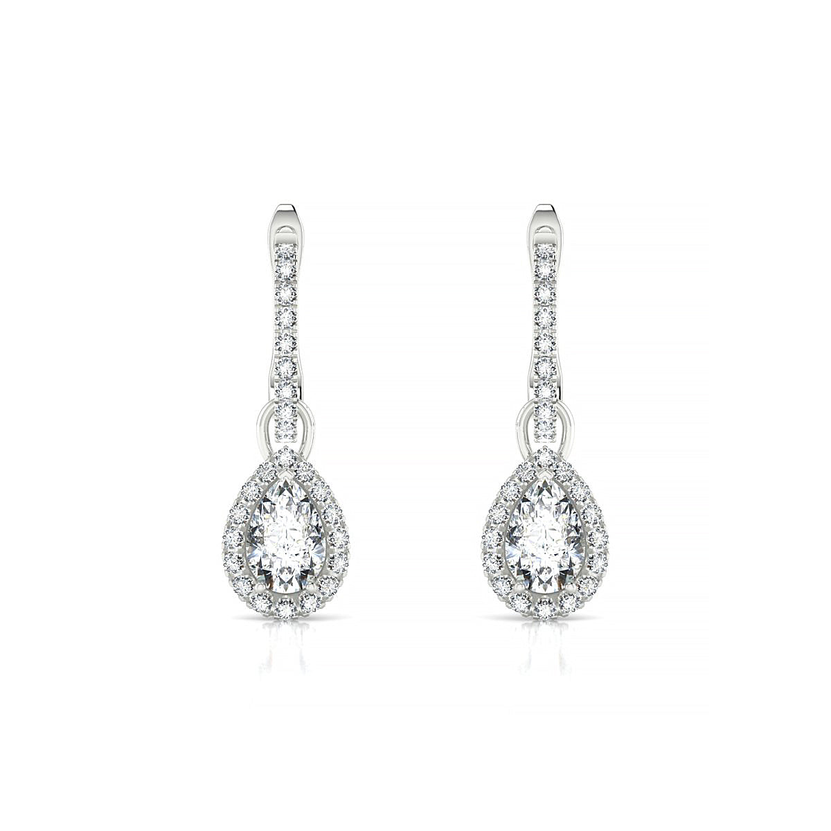 Sunrise | 18k White Gold 6 x 4 mm Pear Diamond Earrings