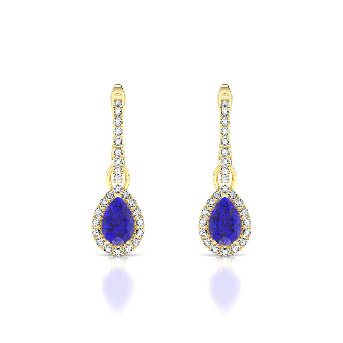 Sunrise | 18k Yellow Gold 6 x 4 mm Pear Tanzanite Earrings