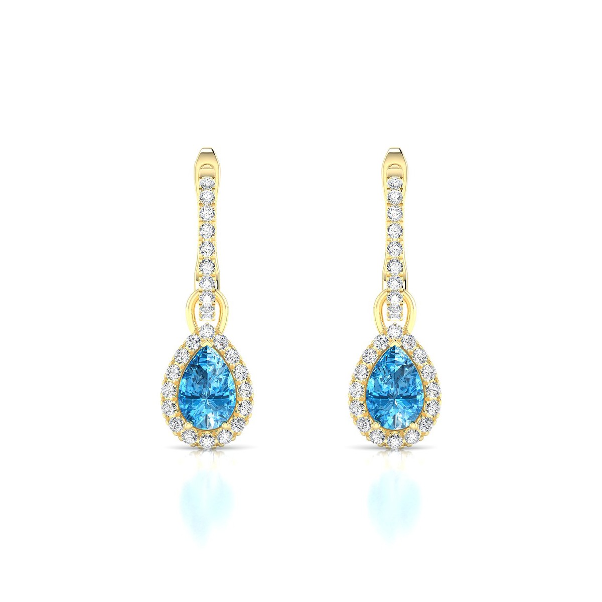Sunrise | 18k Yellow Gold 6 x 4 mm Pear Topaz Earrings