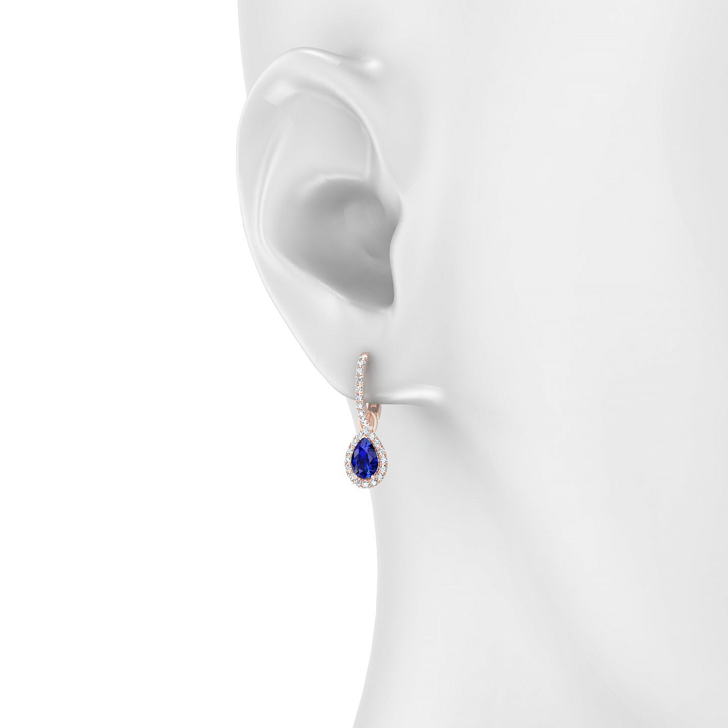 Sunrise | 18k Rose Gold 6 x 4 mm Pear Sapphire Earrings