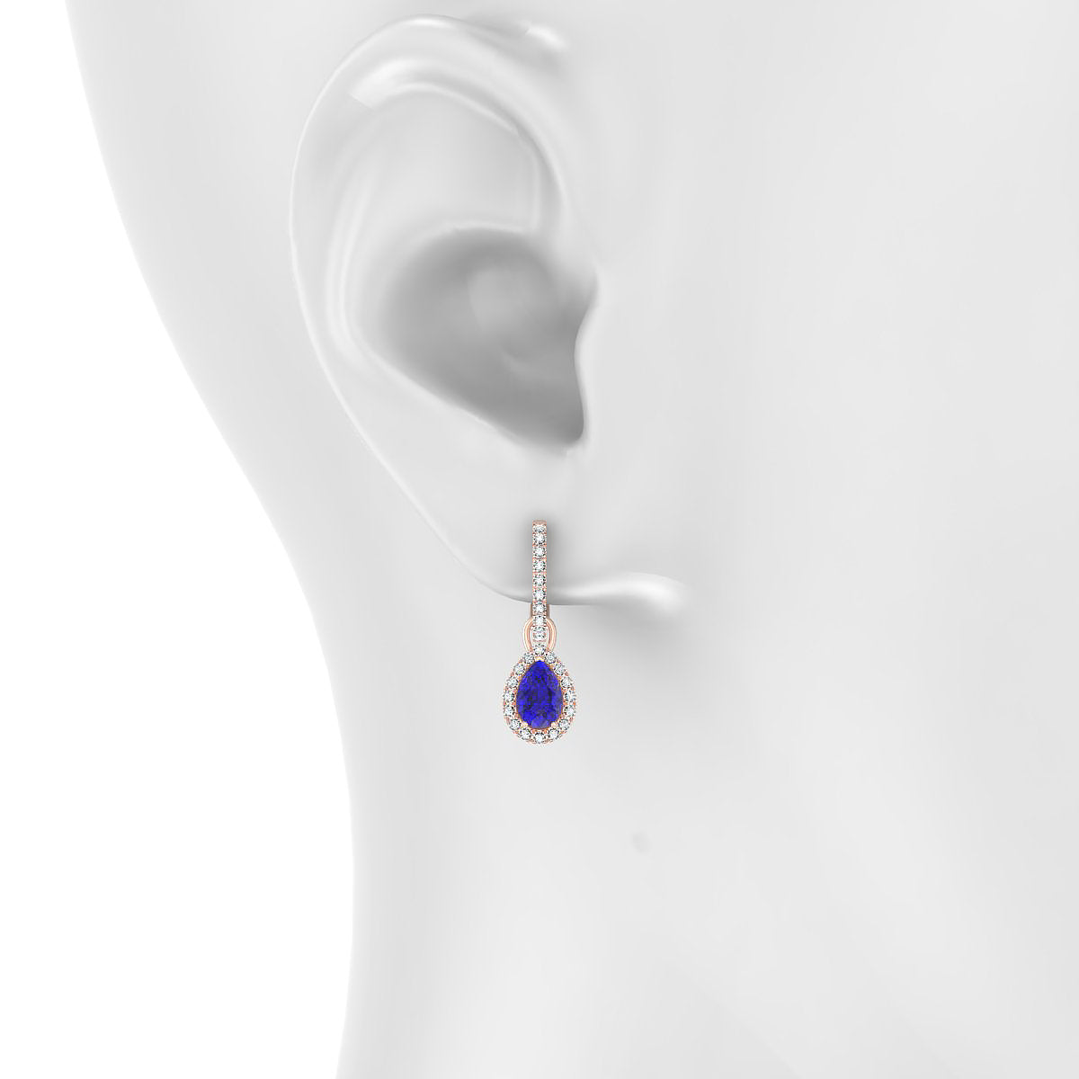 Sunrise | 18k Rose Gold 6 x 4 mm Pear Tanzanite Earrings