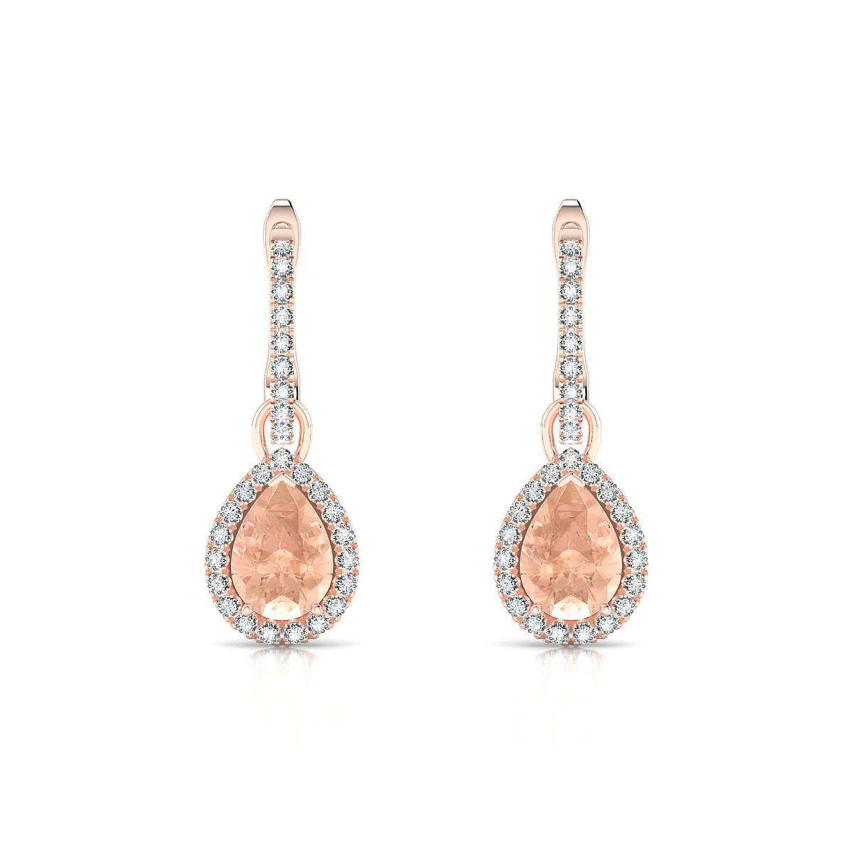 Sunrise | 18k Rose Gold 7 x 5 mm Pear Morganite Earrings