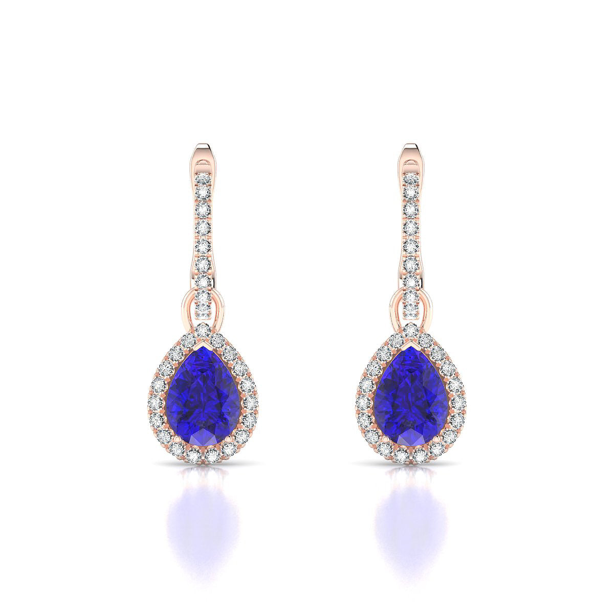 Sunrise | 18k Rose Gold 7 x 5 mm Pear Tanzanite Earrings