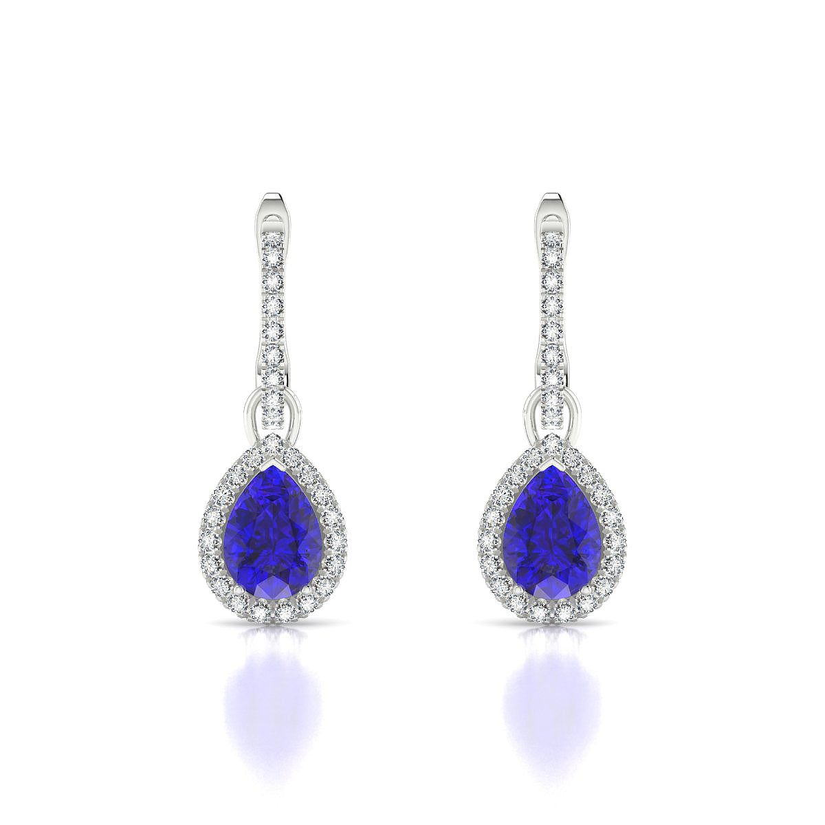 Sunrise | 18k White Gold 7 x 5 mm Pear Tanzanite Earrings
