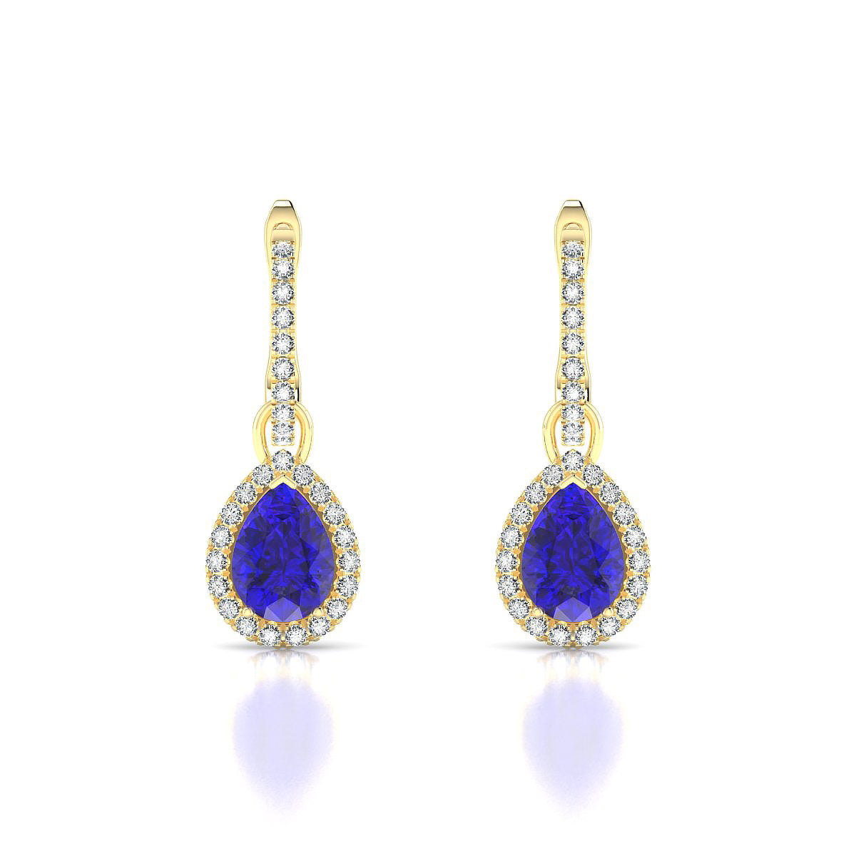 Sunrise | 18k Yellow Gold 7 x 5 mm Pear Tanzanite Earrings