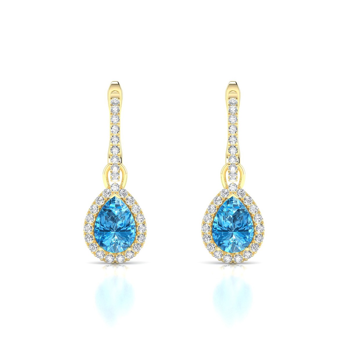 Sunrise | 18k Yellow Gold 7 x 5 mm Pear Topaz Earrings