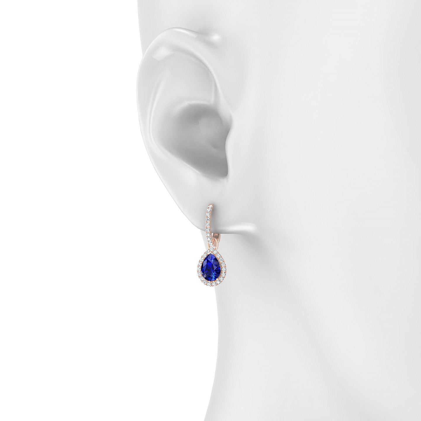 Sunrise | 18k Rose Gold 7 x 5 mm Pear Sapphire Earrings