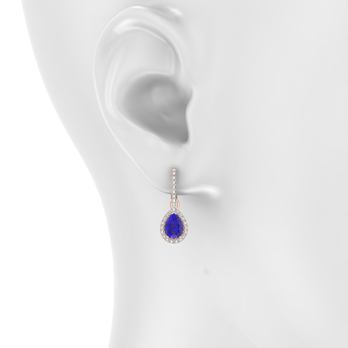 Sunrise | 18k Rose Gold 7 x 5 mm Pear Tanzanite Earrings