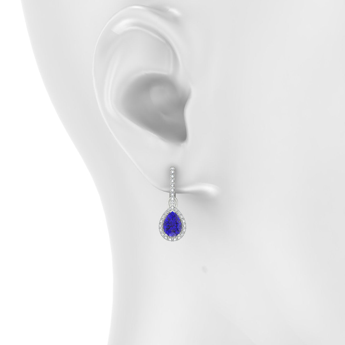 Sunrise | 18k White Gold 7 x 5 mm Pear Tanzanite Earrings