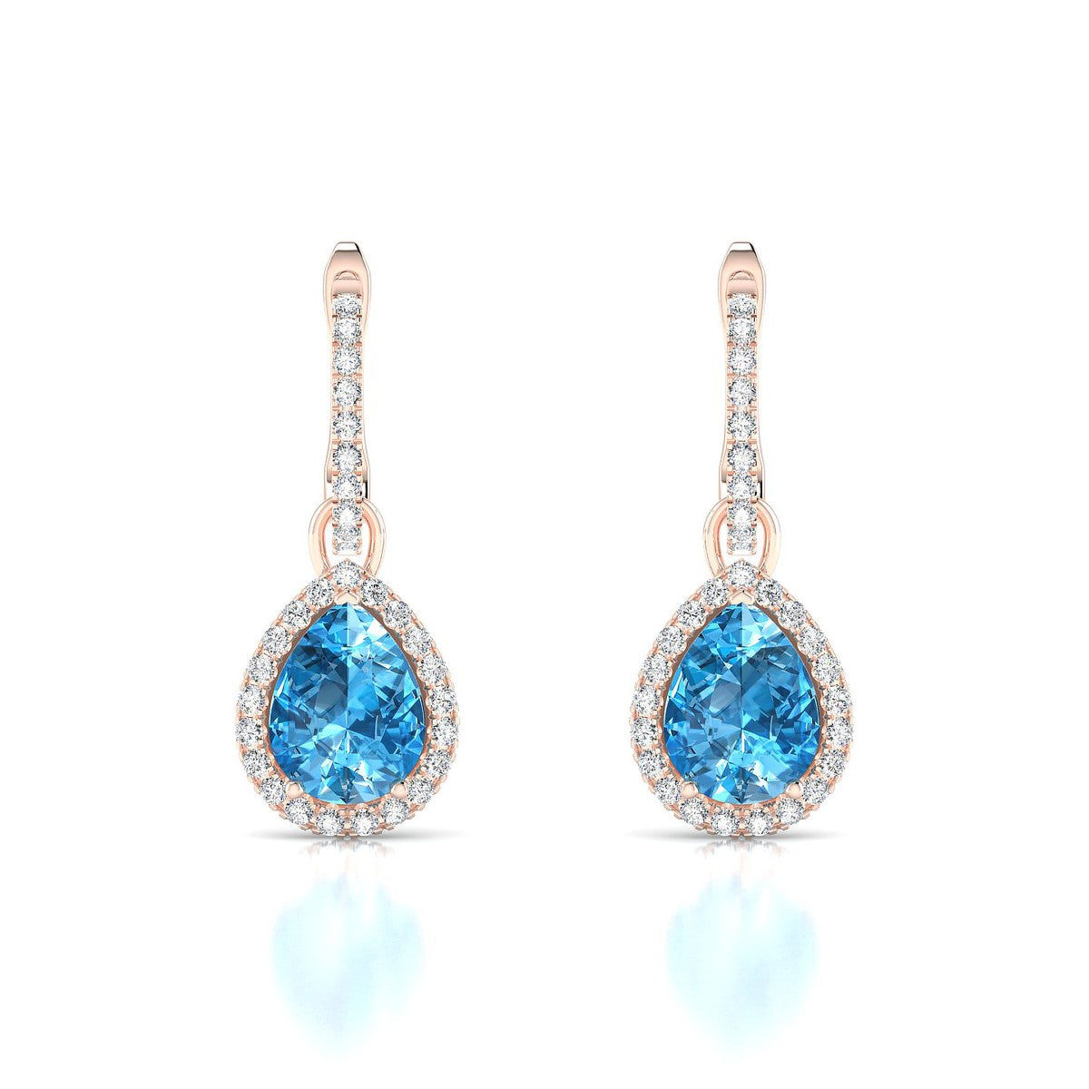 Sunrise | 18k Rose Gold 8 x 6 mm Pear Topaz Earrings