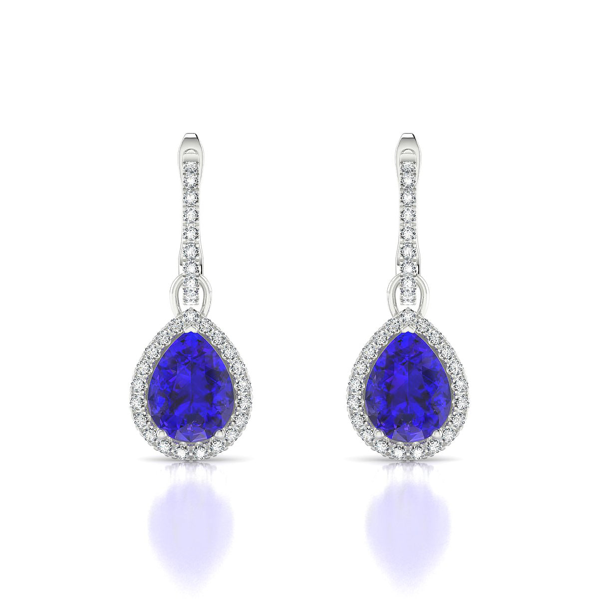Sunrise | 18k White Gold 8 x 6 mm Pear Tanzanite Earrings