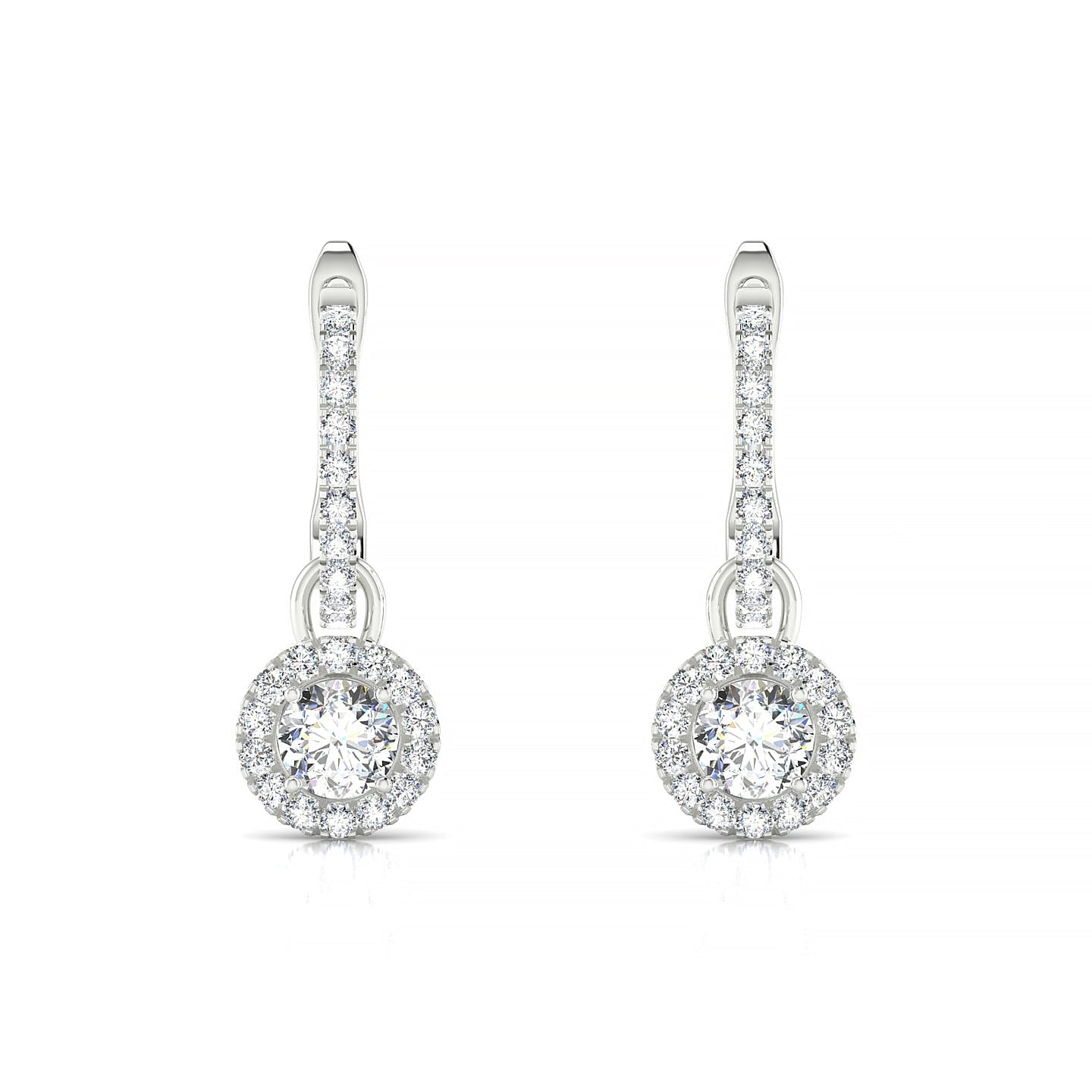 Sunrise | 18k White Gold 3.7 mm Round Diamond Earrings