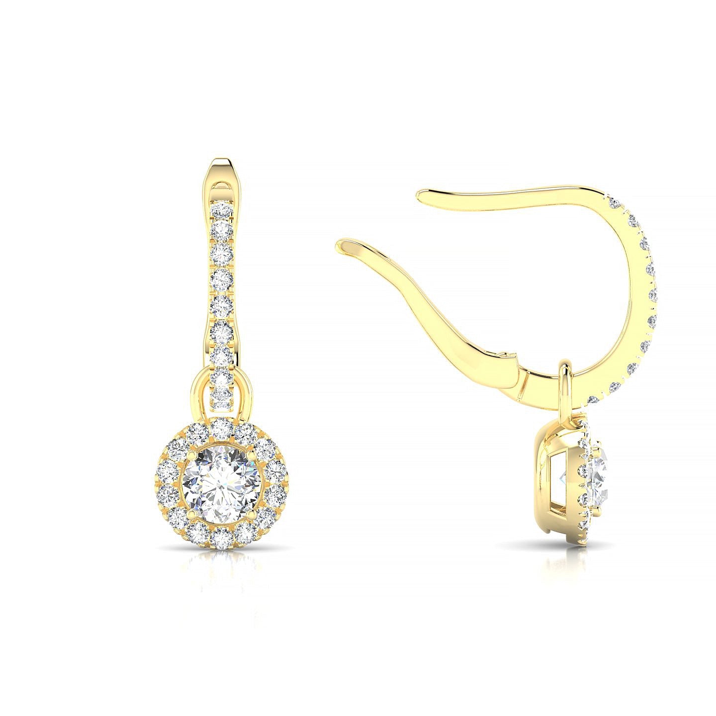 Sunrise | 18k Yellow Gold 3.7 mm Round Diamond Earrings