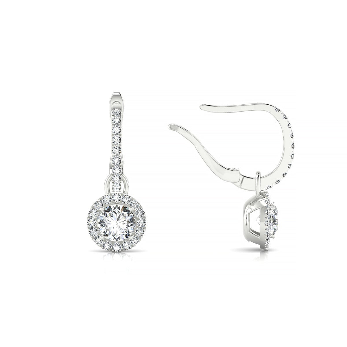 Sunrise | 18k White Gold 4.2 mm Round Diamond Earrings