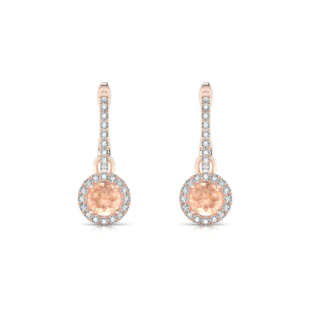 Sunrise | 18k Rose Gold 4.5 mm Round Morganite Earrings
