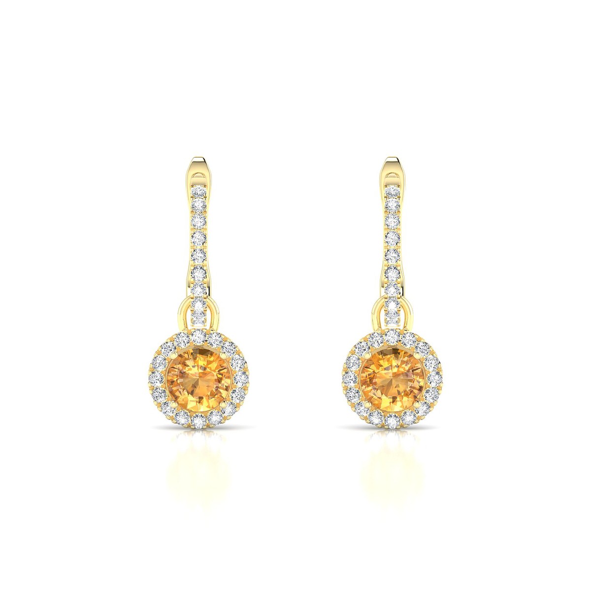 Sunrise | 18k Yellow Gold 4.5 mm Round Citrine Earrings