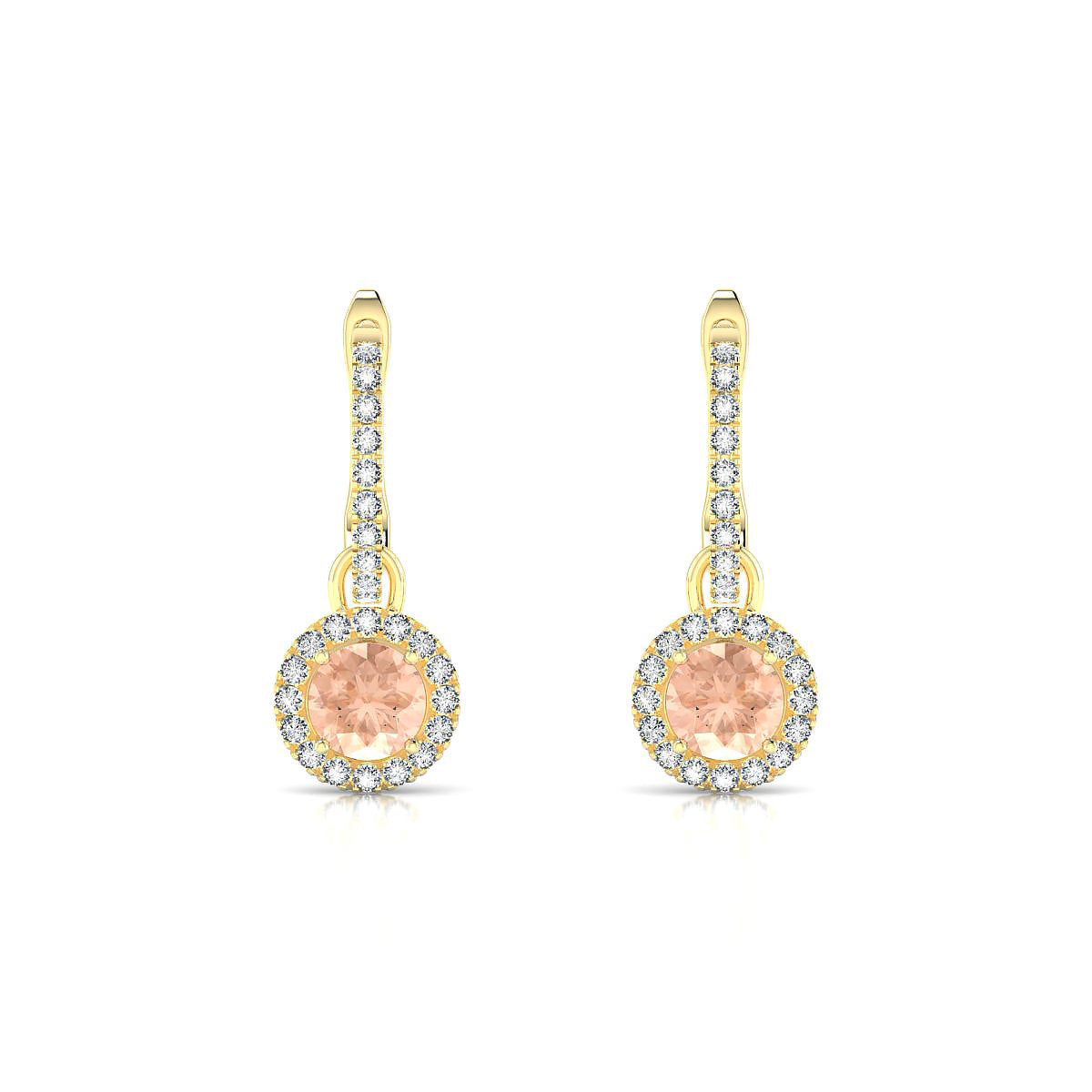 Sunrise | 18k Yellow Gold 4.5 mm Round Morganite Earrings