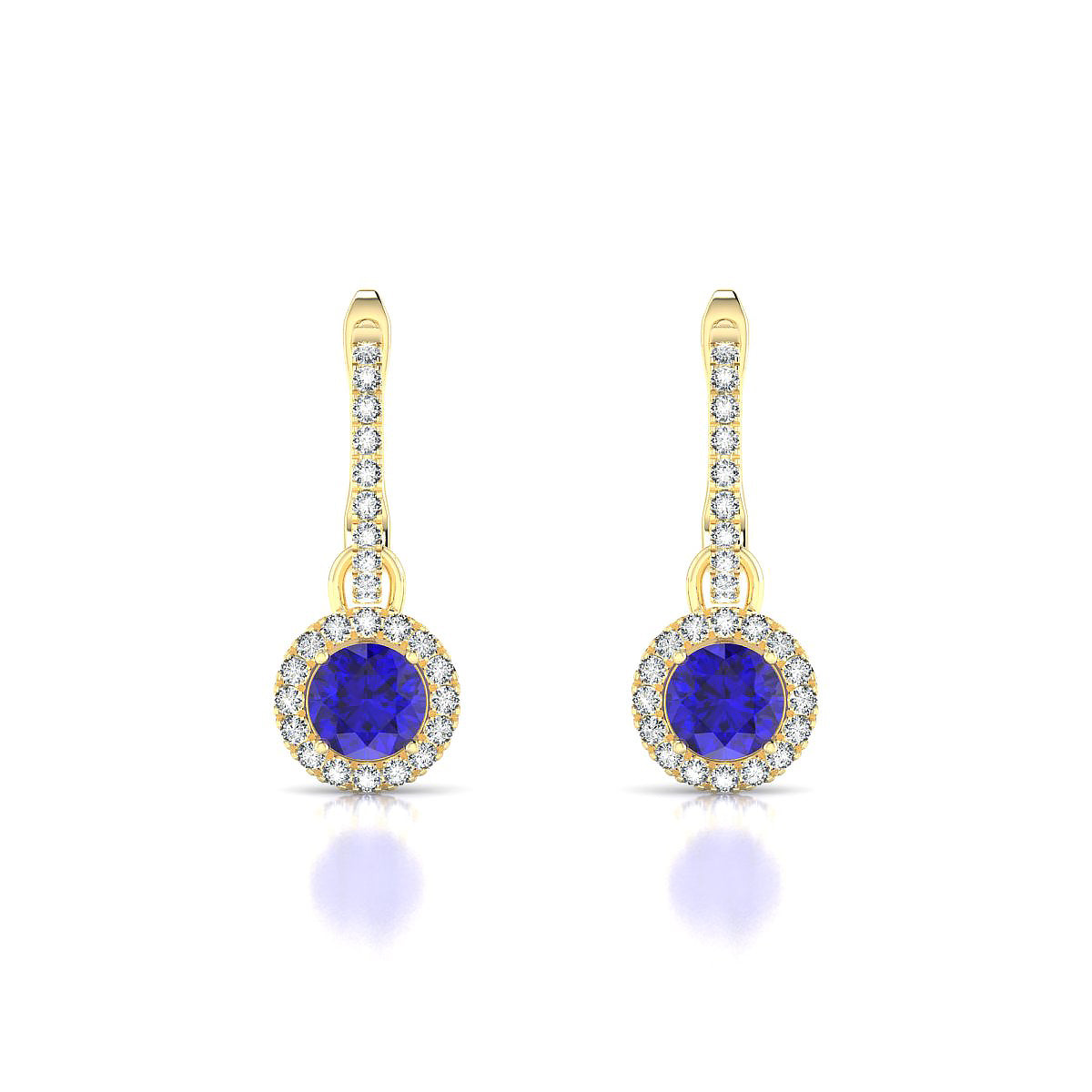 Sunrise | 18k Yellow Gold 4.5 mm Round Tanzanite Earrings