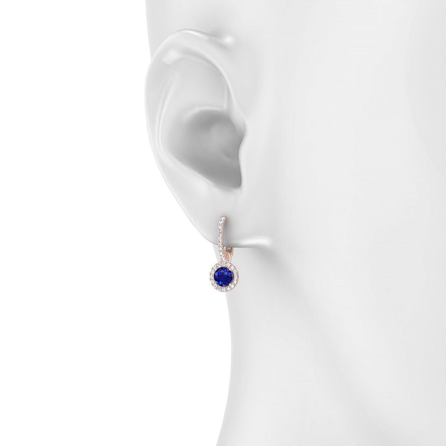 Sunrise | 18k Rose Gold 4.5 mm Round Sapphire Earrings