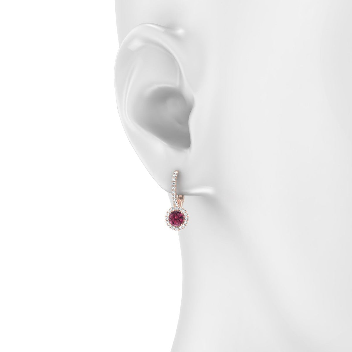 Sunrise | 18k Rose Gold 4.5 mm Round Rhodolite Earrings