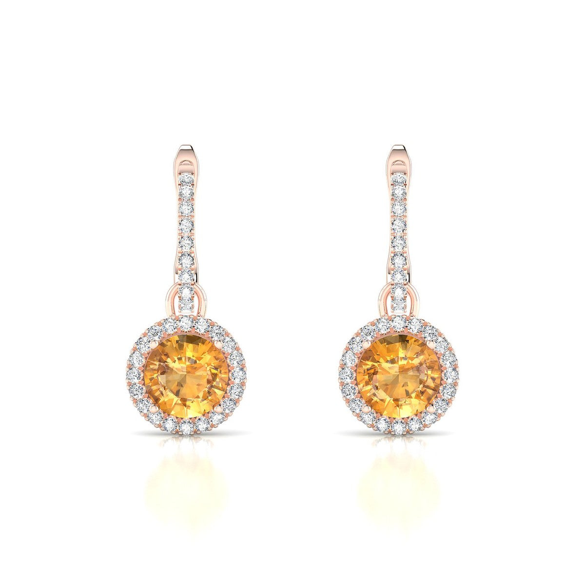 Sunrise | 18k Rose Gold 6 mm Round Citrine Earrings