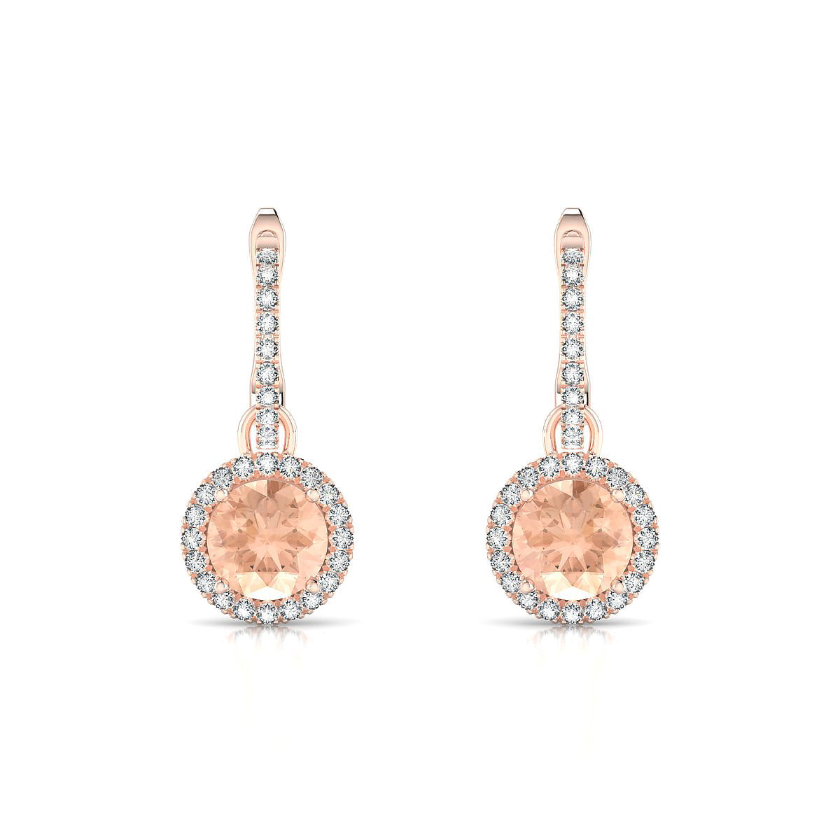 Sunrise | 18k Rose Gold 6 mm Round Morganite Earrings