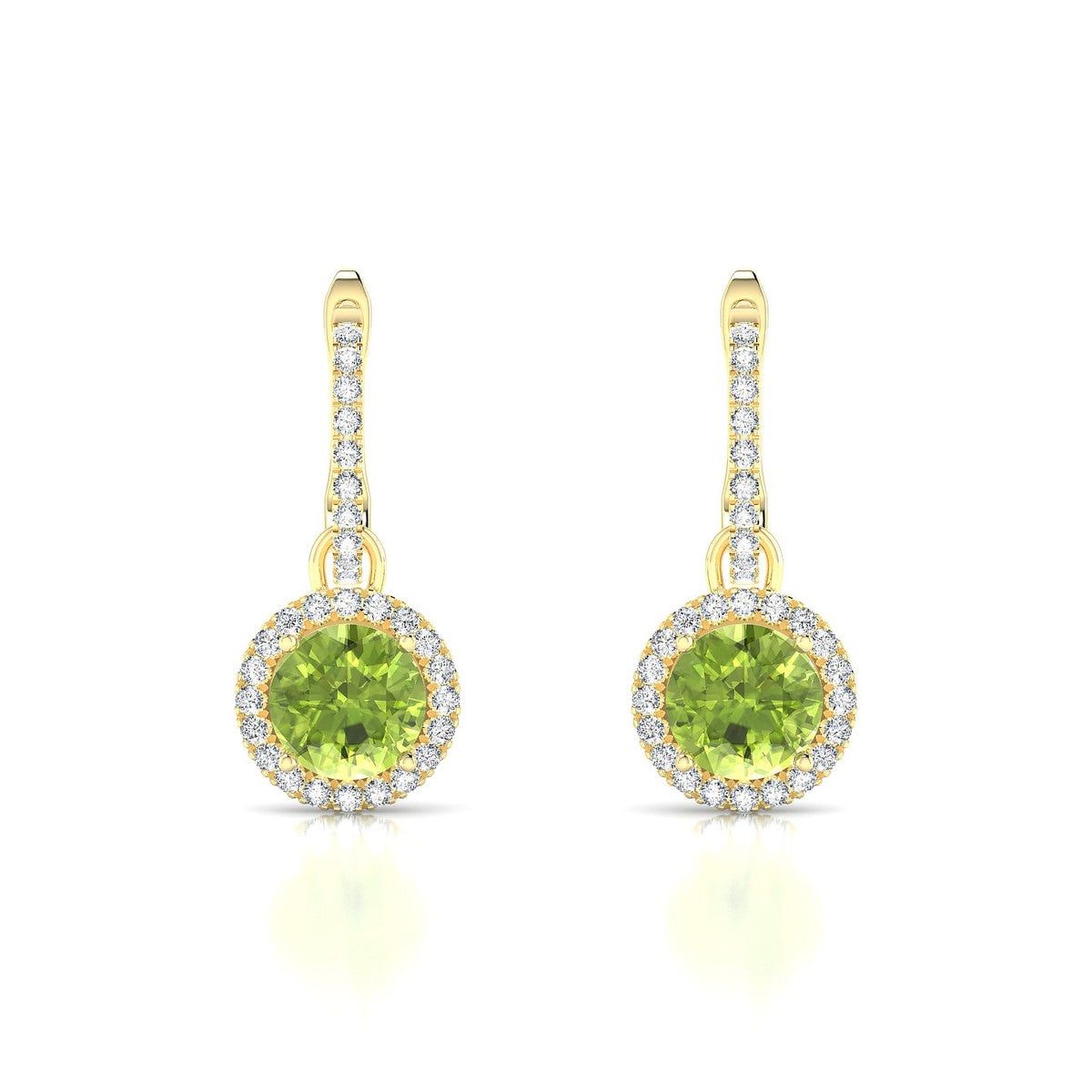 Sunrise | 18k Yellow Gold 6 mm Round Peridot Earrings