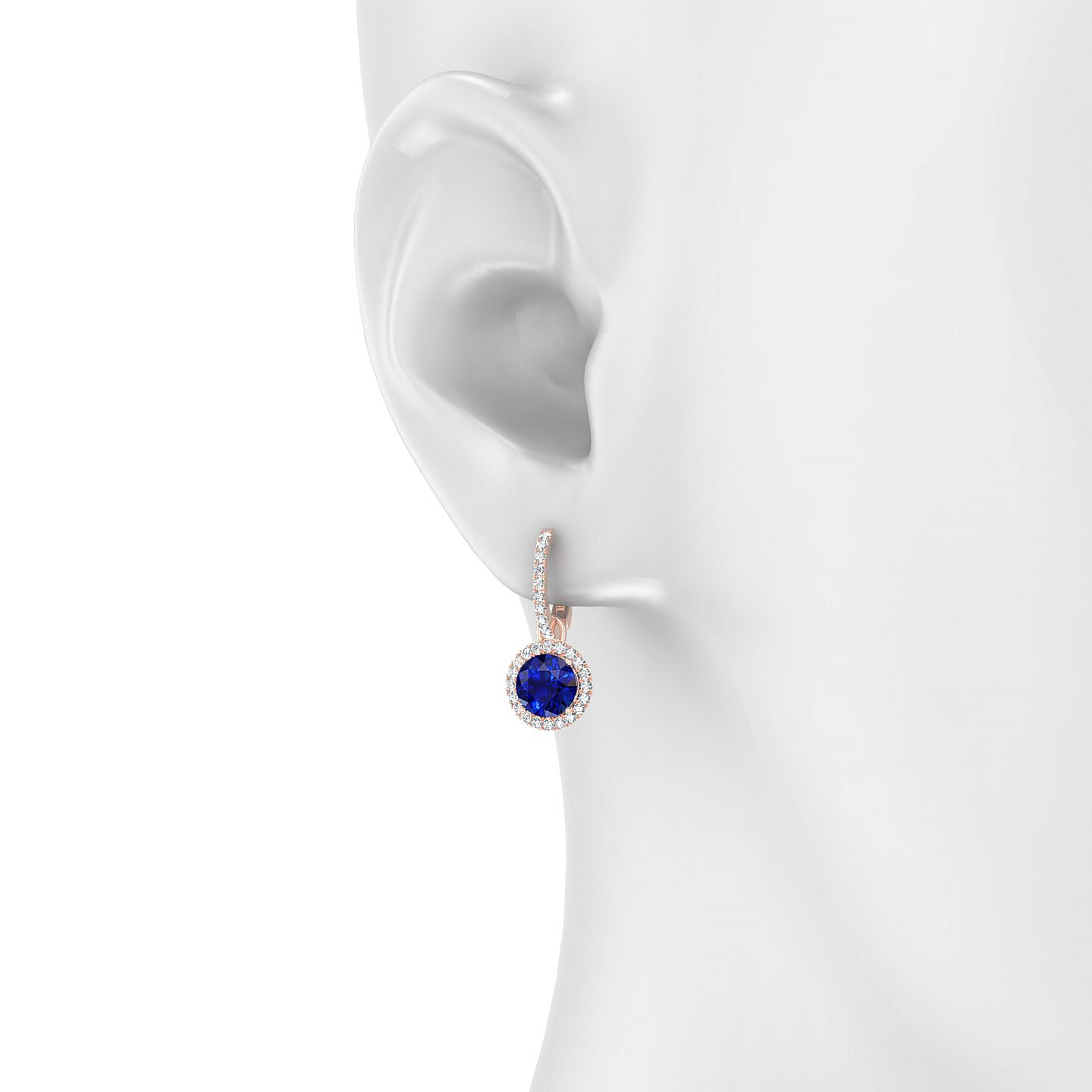 Sunrise | 18k Rose Gold 6 mm Round Sapphire Earrings