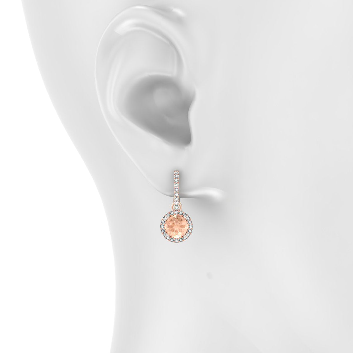 Sunrise | 18k Rose Gold 6 mm Round Morganite Earrings