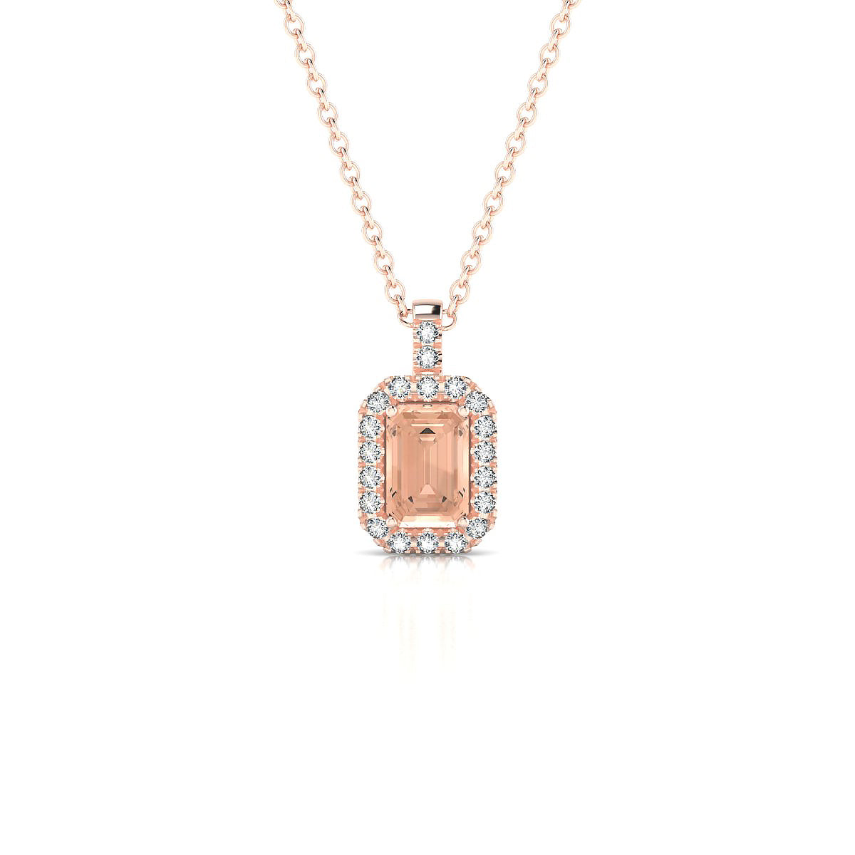 Sunrise | 18k Rose Gold 6 x 4 mm Emerald Morganite Pendant
