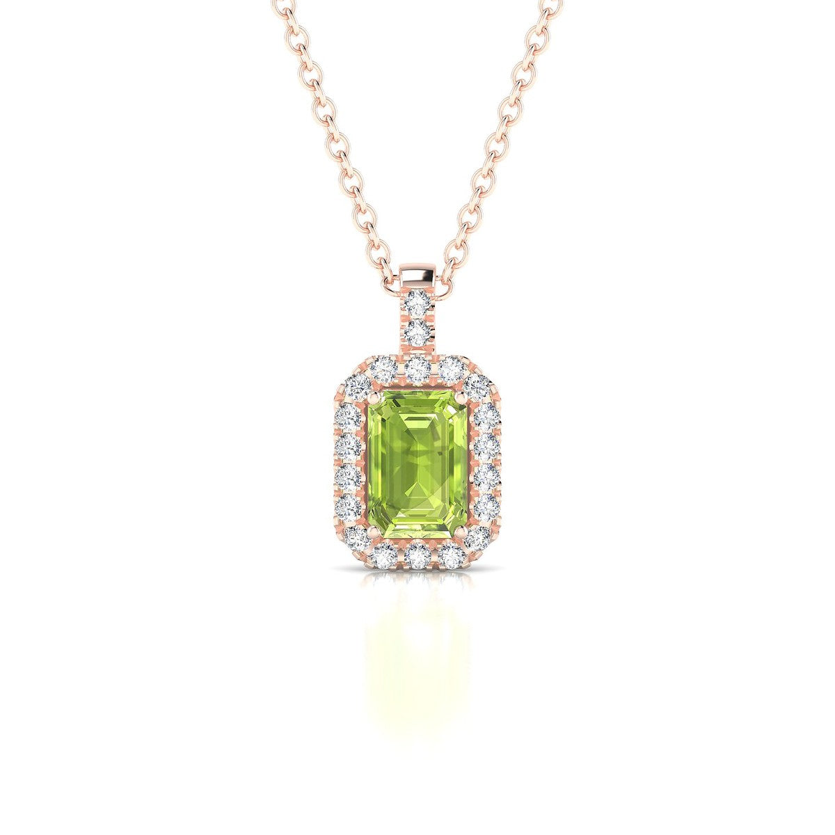 Sunrise | 18k Rose Gold 6 x 4 mm Emerald Peridot Pendant