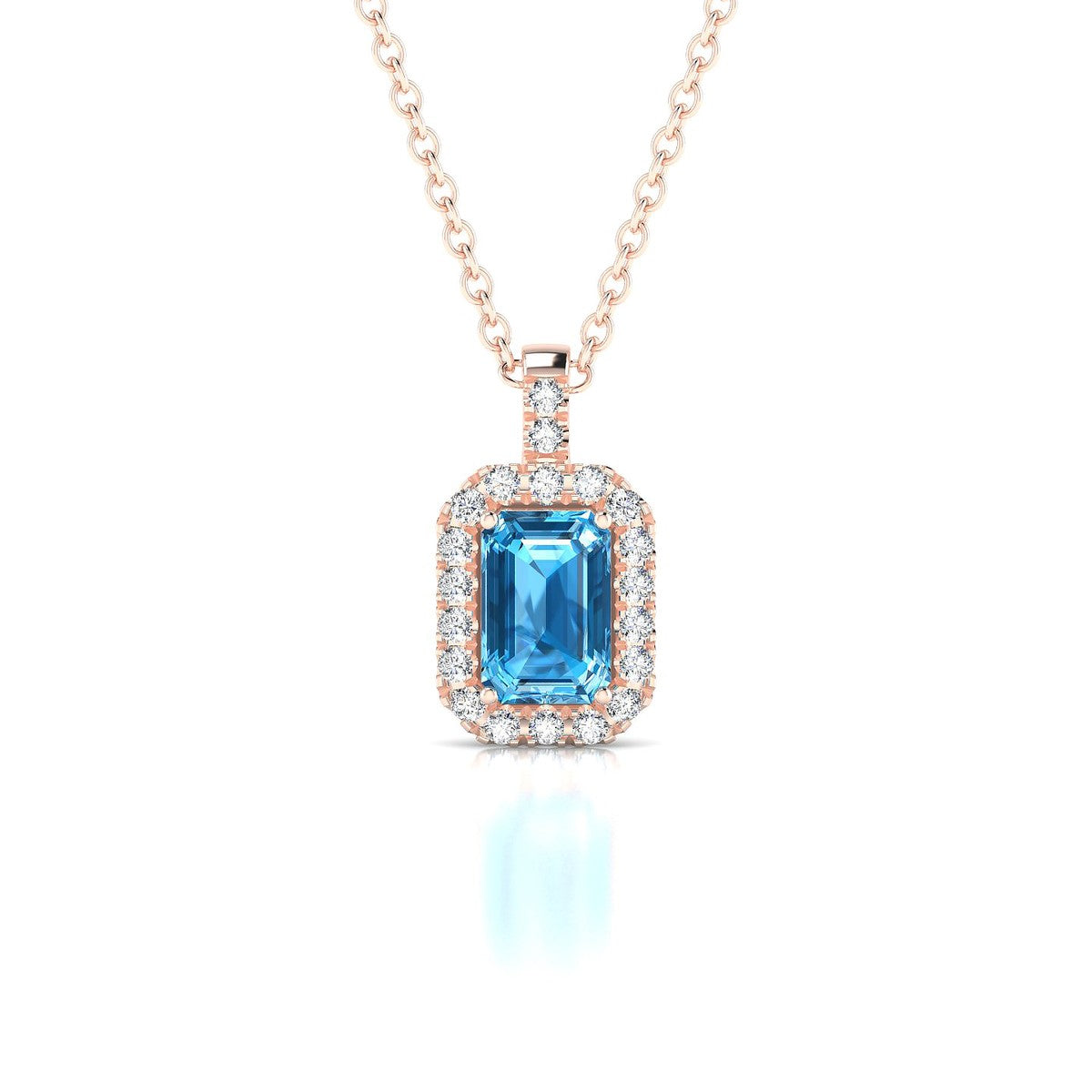 Sunrise | 18k Rose Gold 6 x 4 mm Emerald Topaz Pendant