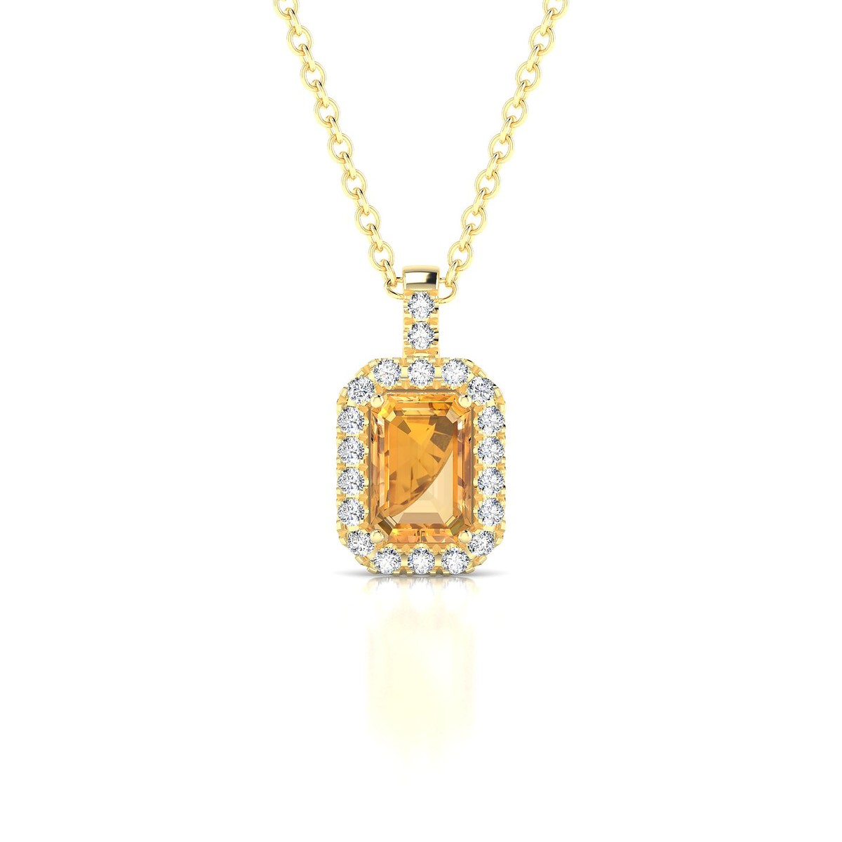 Sunrise | 18k Yellow Gold 6 x 4 mm Emerald Citrine Pendant