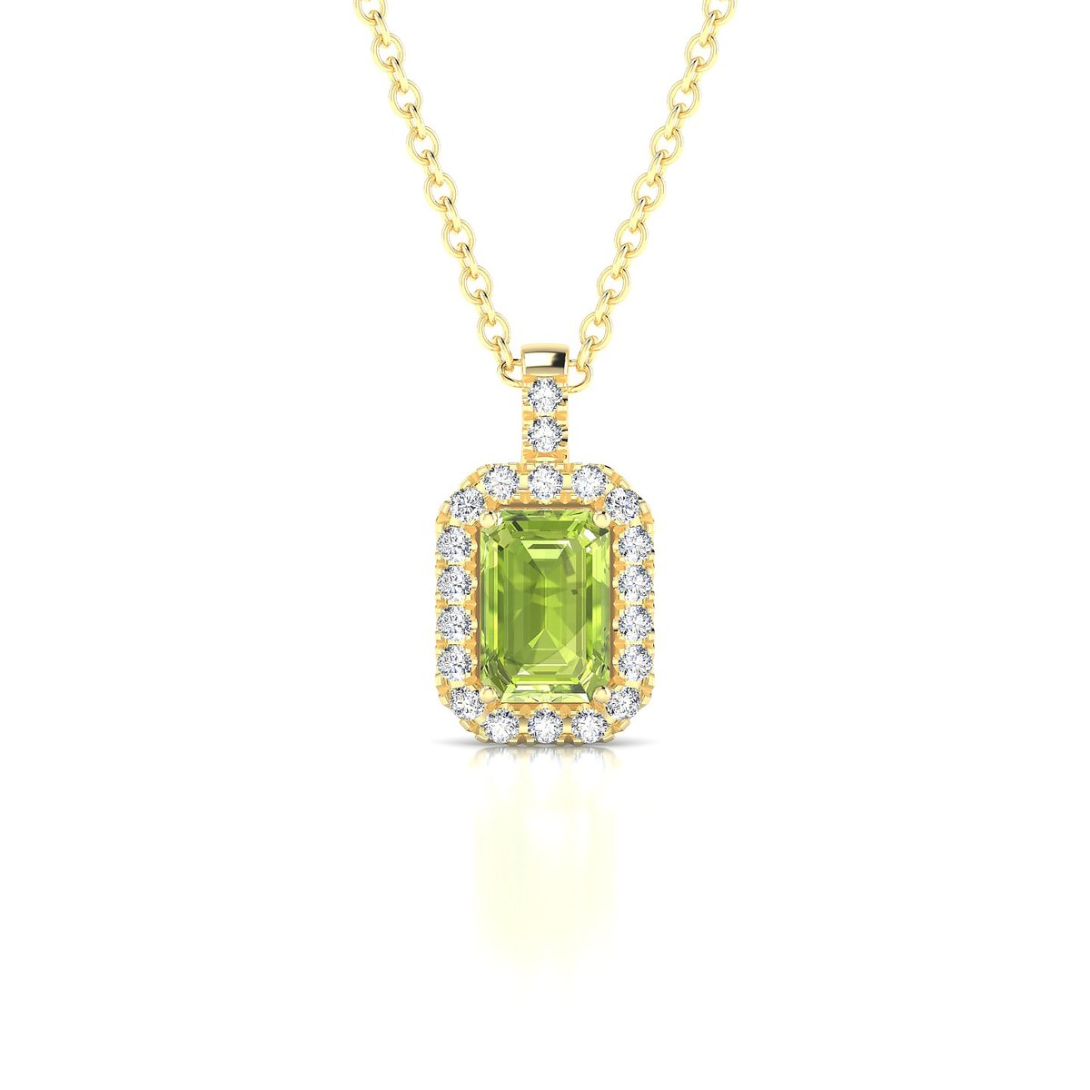 Sunrise | 18k Yellow Gold 6 x 4 mm Emerald Peridot Pendant
