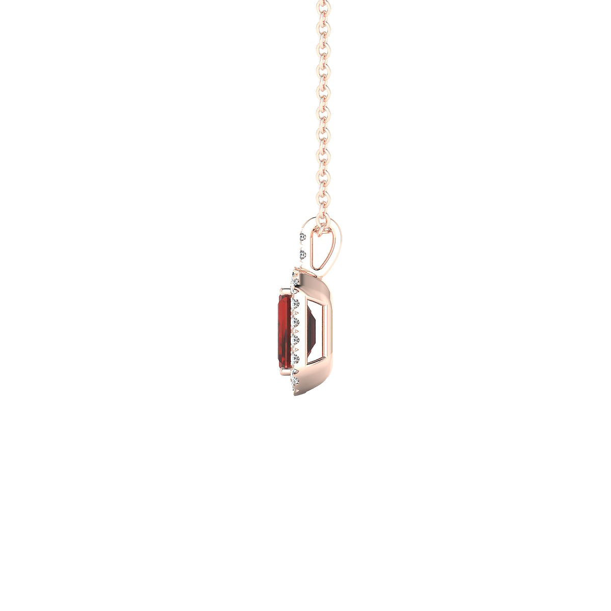 Sunrise | 18k Rose Gold 6 x 4 mm Emerald Garnet Pendant