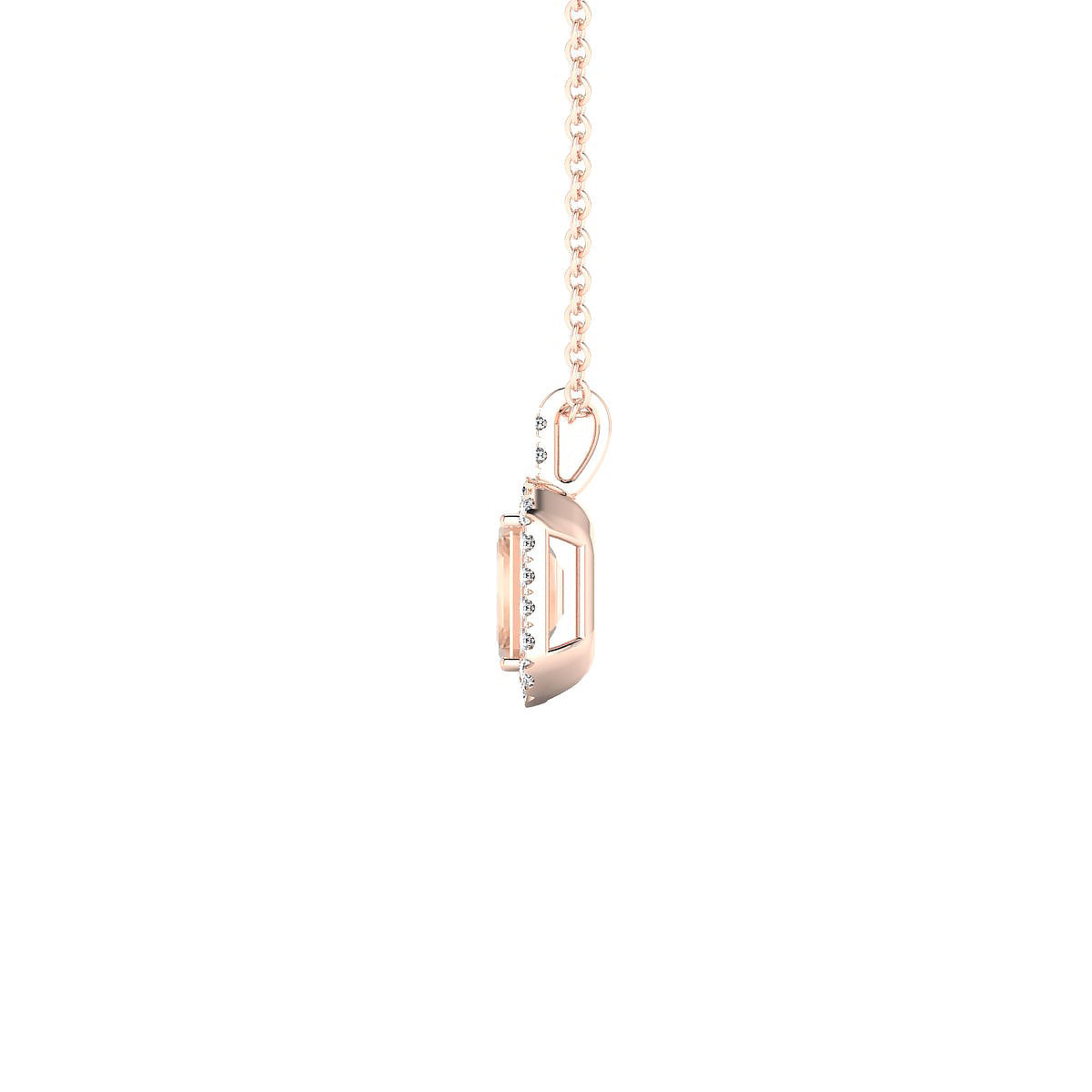 Sunrise | 18k Rose Gold 6 x 4 mm Emerald Morganite Pendant