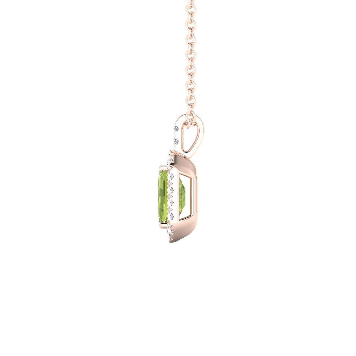 Sunrise | 18k Rose Gold 6 x 4 mm Emerald Peridot Pendant