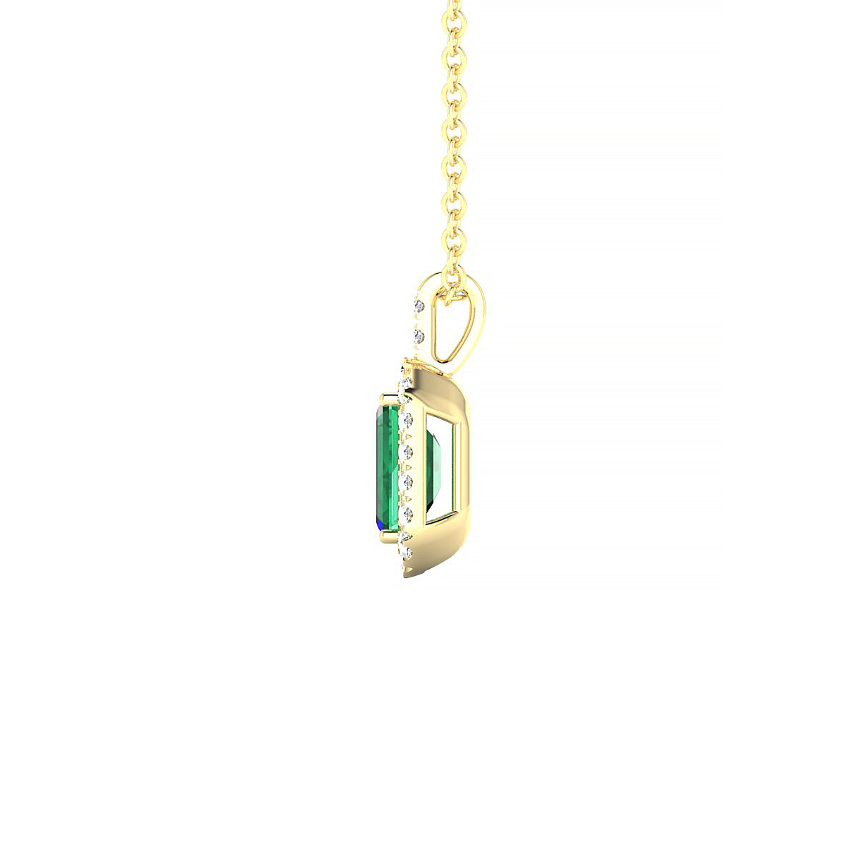 Sunrise | 18k Yellow Gold 6 x 4 mm Emerald Emerald Pendant