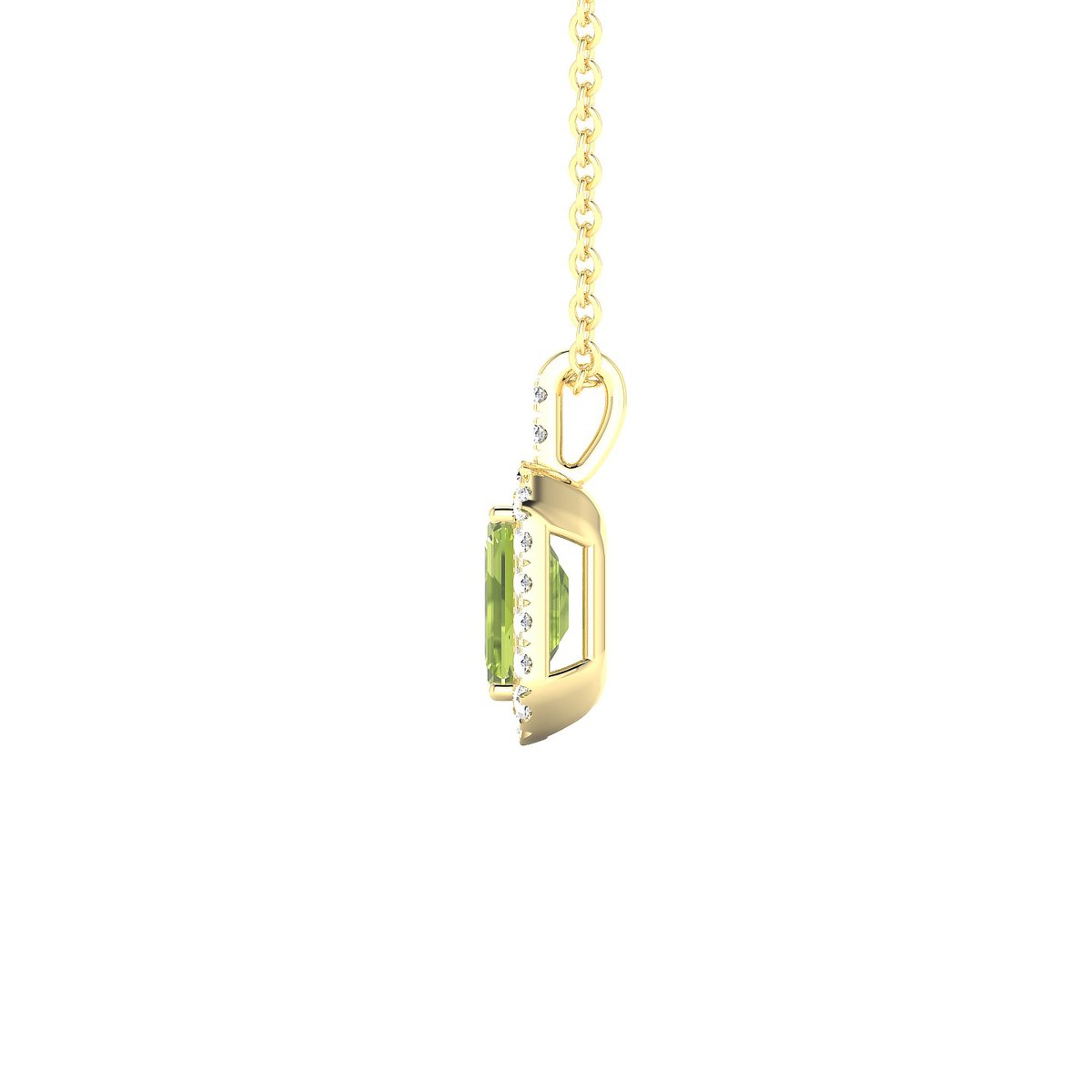 Sunrise | 18k Yellow Gold 6 x 4 mm Emerald Peridot Pendant